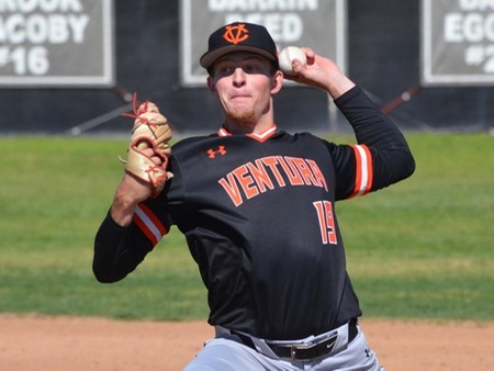Ventura pitcher Travis Weston allowed no runs and two hits over four complete innings of work, striking out five batters in picking up the win as VC defeated Santa Barbara 10-4 Friday at Pirate Park.