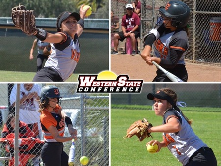 Four Pirates headlined the first team All-WSC North list including (clockwise from top left) Anissa Padilla, Arianna Rivas, Kaylee Neal and Adriana Clemons.