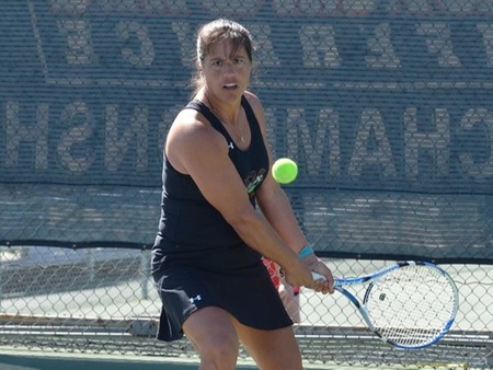 VC sophomore Tricia McClain was the Pirates' only double winner Tuesday, capturing No. 6 singles, then partnering with Keressa Garland to take No. 3 doubles.