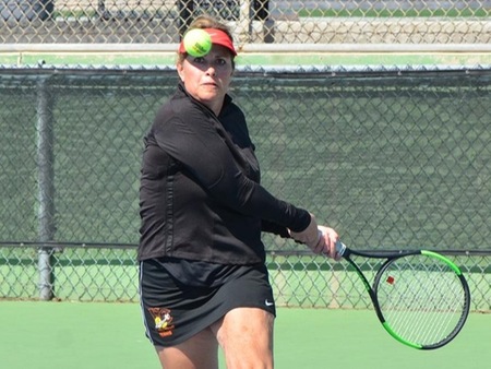 VC freshman Tanya Thompson won her No. 3 singles match 6-2, 6-3, then won in No. 2 doubles with partner Keressa Galrand.