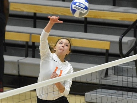 Caryssa Castrejon had eight digs and a pair of kills in VC's match against Golden West on Friday at the Athletic Event Center.