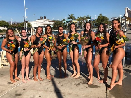 The VC women's water polo sophomores were recognized before Wednesday's 17-3 victory over visiting Santa Monica, the Pirates' final home game of 2019.