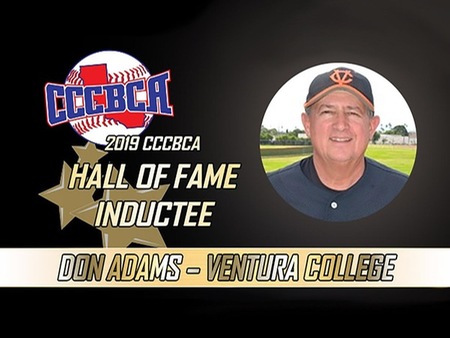 Baseball's Don Adams Headed to CCCBCA Hall of Fame