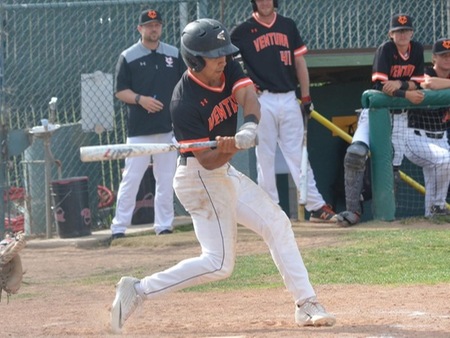 VC sophomore Gabe Baldovino had two home runs and four runs batted in to lead Ventura past Canyons in a wild one, 20-17 Saturday at Pirate Park.