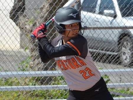C freshman Serrina Cabral was one of three Pirates with a hit Tuesday in VC's game at first-place Bakersfield.
