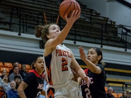 Talia Taufaasau filled the stat sheet with 19 points, six assists, five rebounds, two blocks and a steal to help lead the Pirates to a 68-53 victory over Cypress Friday in the semifinals of the VC-Kiwanis Tournament of Champions.