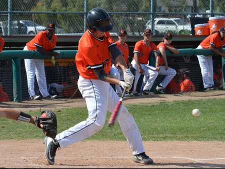 VC catcher Riley Langerman was 3-5 Saturday with two runs scored as the Pirates defeated Moorpark 14-4 to move into sole possession of th first place in the Western State Conference North Division.