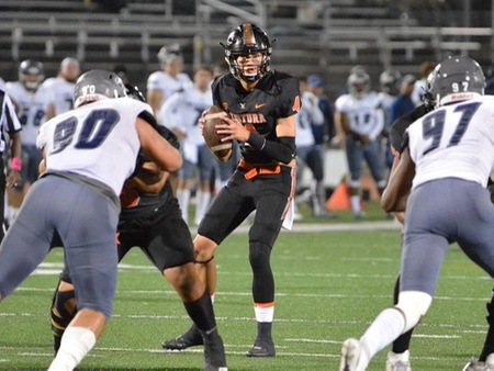 VC quarterback Alaka'I Yuen set school records for total yards (493) and passes completed (41) in leading the Pirates past Fullerton 48-47 in overtime Saturday at the Sportsplex.