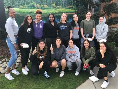 The Pirates women's basketball team returned home Thursday after the CCCAA State Tournament was cancelled in response to the COVID-19 outbreak gripping the nation.