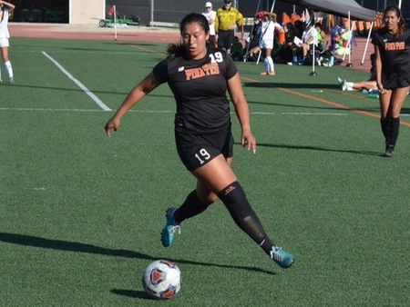 Pirate freshman Jacky Espinosa had a goal and an assist in Ventura's 2-2 draw at Cañada College Sunday.